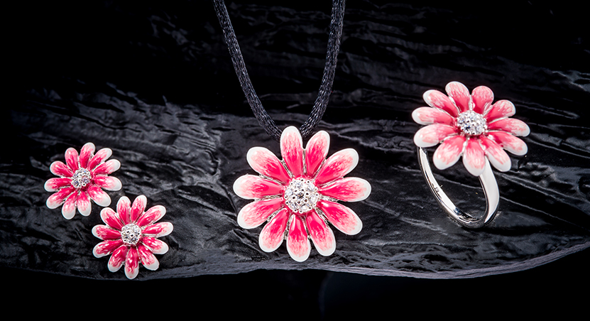 Silver with Enamel and CZ Set