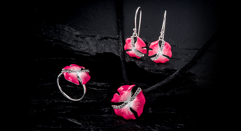 Silver with Enamel and CZ Set