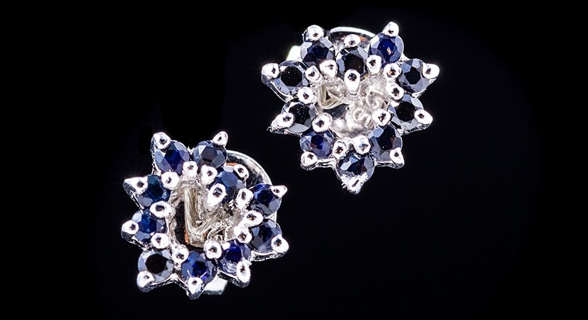 Silver with Sapphire Earring