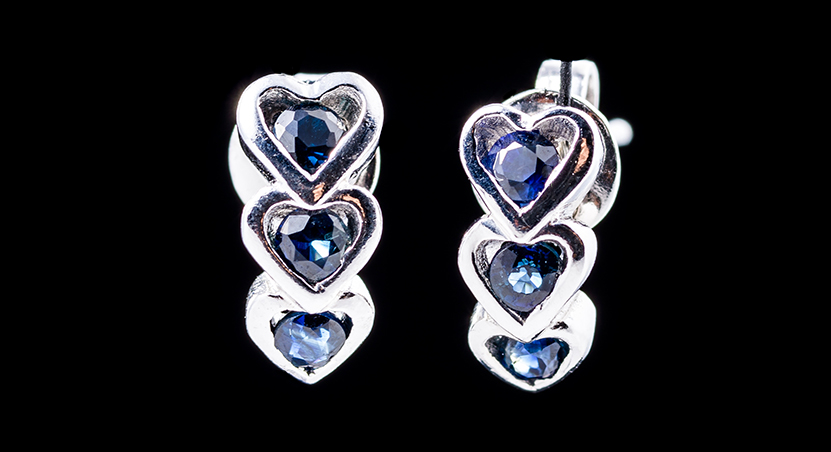 Silver with Sapphire Earring