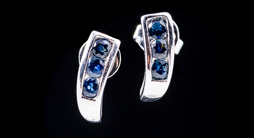 Silver with Sapphire Earring