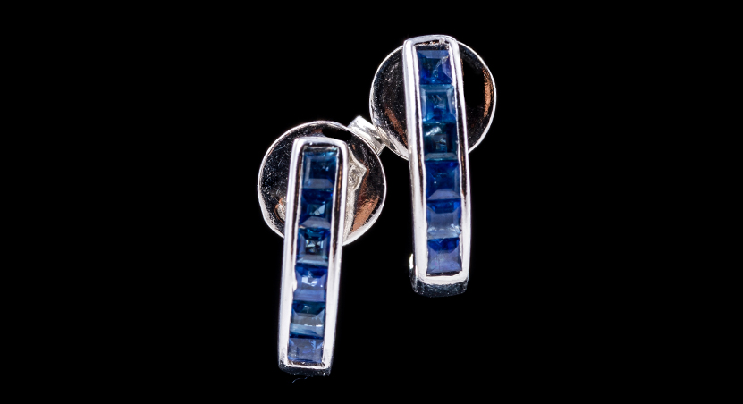 Silver with Sapphire Earring