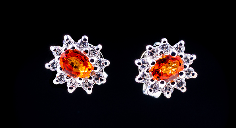 Silver with Yellow Sapphire and Zirconia Earring