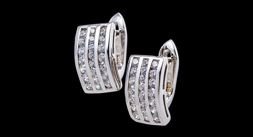 Silver with Zirconia Earring