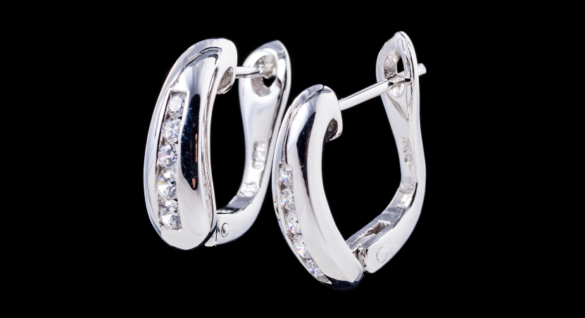 Silver with Zirconia Earring