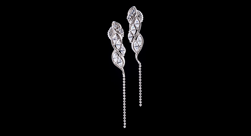 Silver with Zirconia Earring