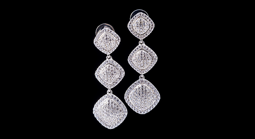 Silver with Zirconia Earring