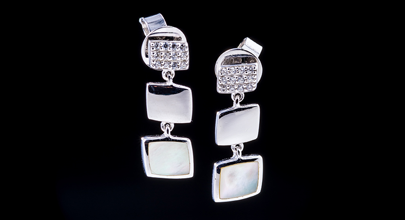 Silver with Zirconia Earring