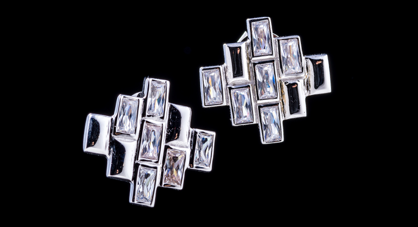 Silver with Zirconia Earring