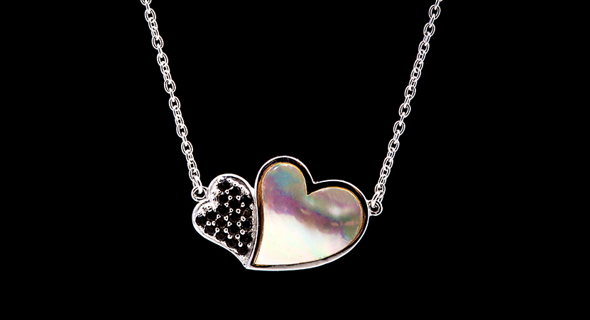 Silver with Smoky Quartz and Mother of Pearl Necklace