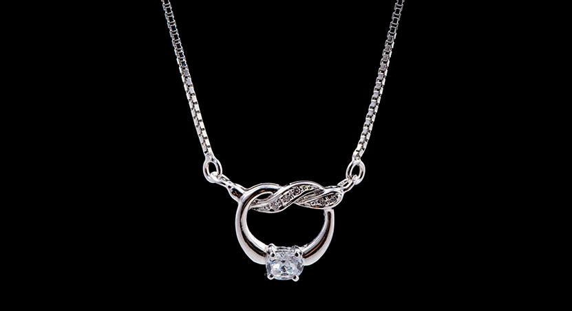Silver with Zirconia Necklace