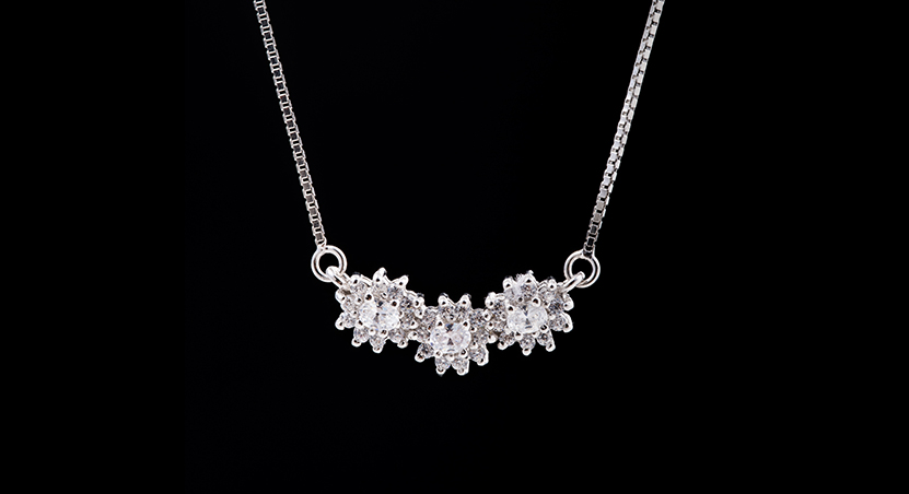 Silver with Zirconia Necklace